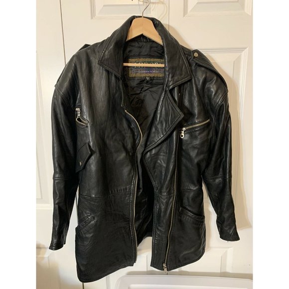 Vtg Miropa Black Leather Jacket Men’s Sz S - Picture 3 of 12